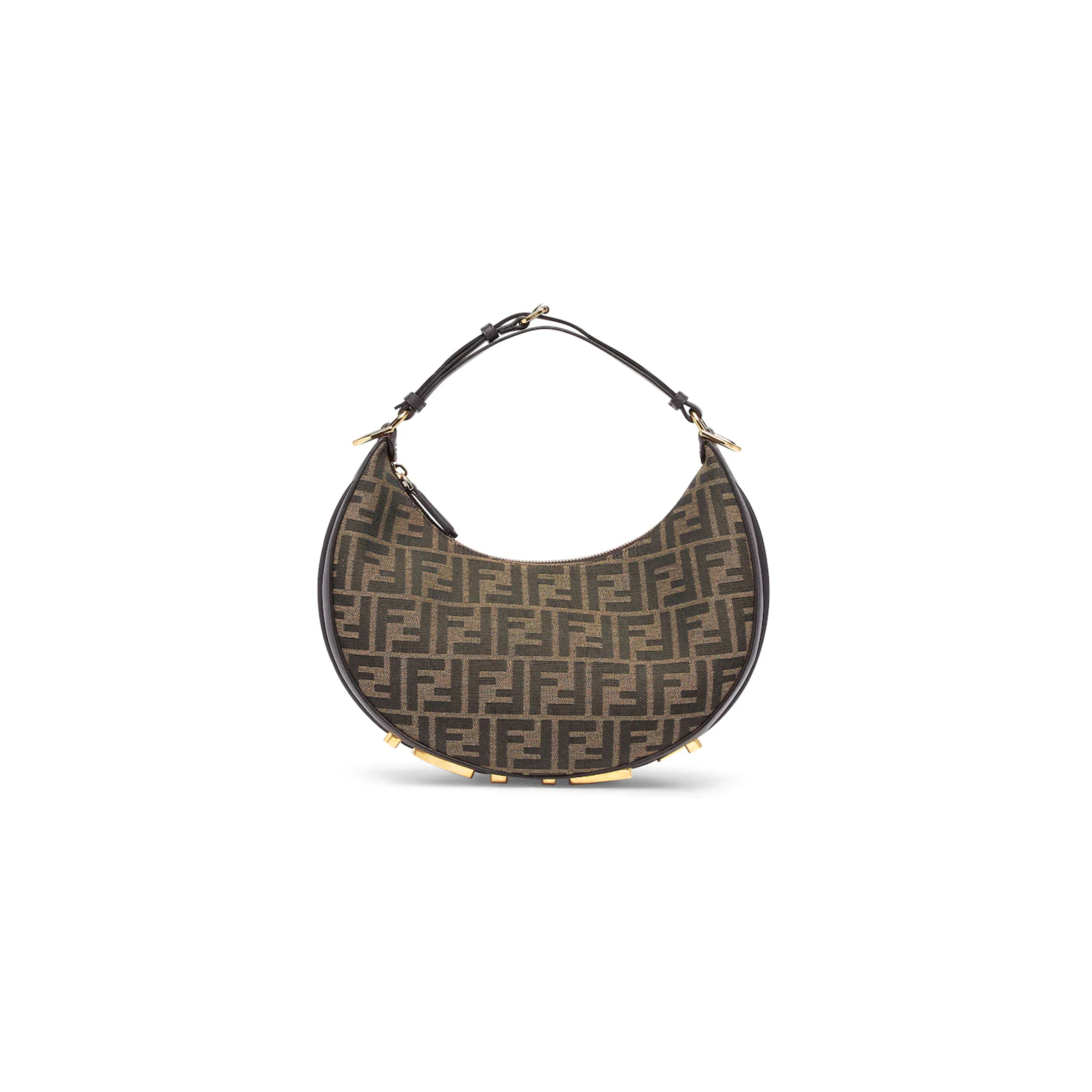 FENDI GRAPHY SMALL BROWN FF JACQUARD FABRIC BAG 8BR798ALP3F1I02 (29*24.5*10cm)
